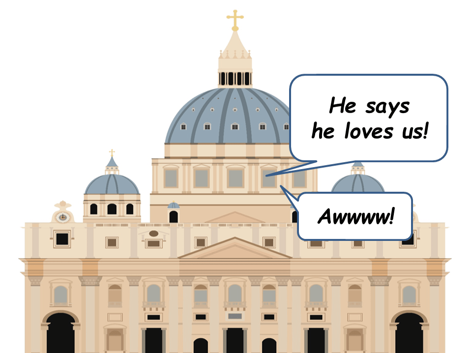 Cartoon depiction of Vatican